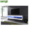 White high gloss hinge tv stand multi-color with remote led light