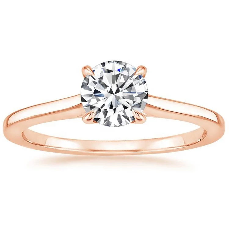 

Factory Custom Luxury Fashion Designs Wedding Zircon 14k Rose Gold Ring For Girl