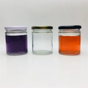 Image of New custom design 200ml 6oz straight glass jar of canning jam with 63mm cap
