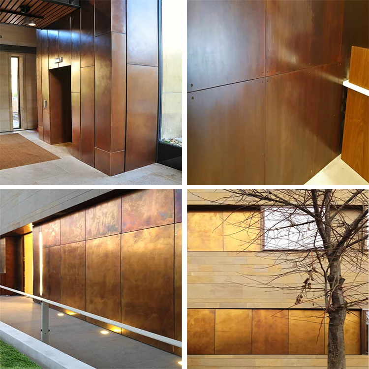 古色古香的铜图案装饰不锈钢墙板