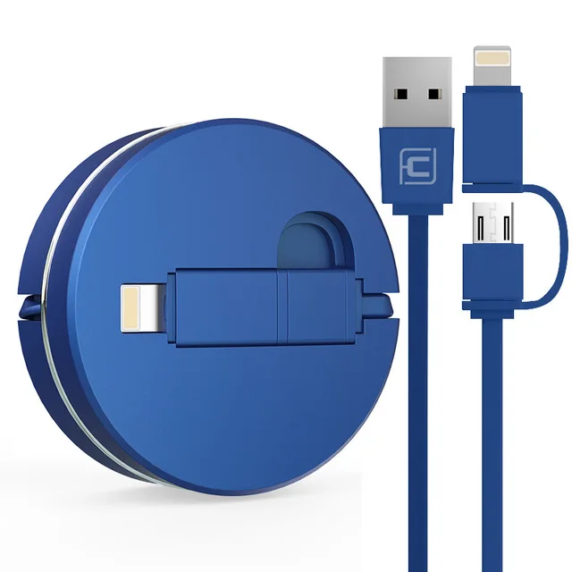 

CAFELE Logo Customizable TPE 2 in 1 Retractable USB Charger Cable 100cm Length DC 2.0A Phone USB Charging Cable USB, N/a