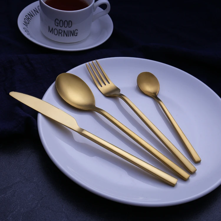 

Hot Sale Gold Plated Stainless Steel Wedding Cutlery