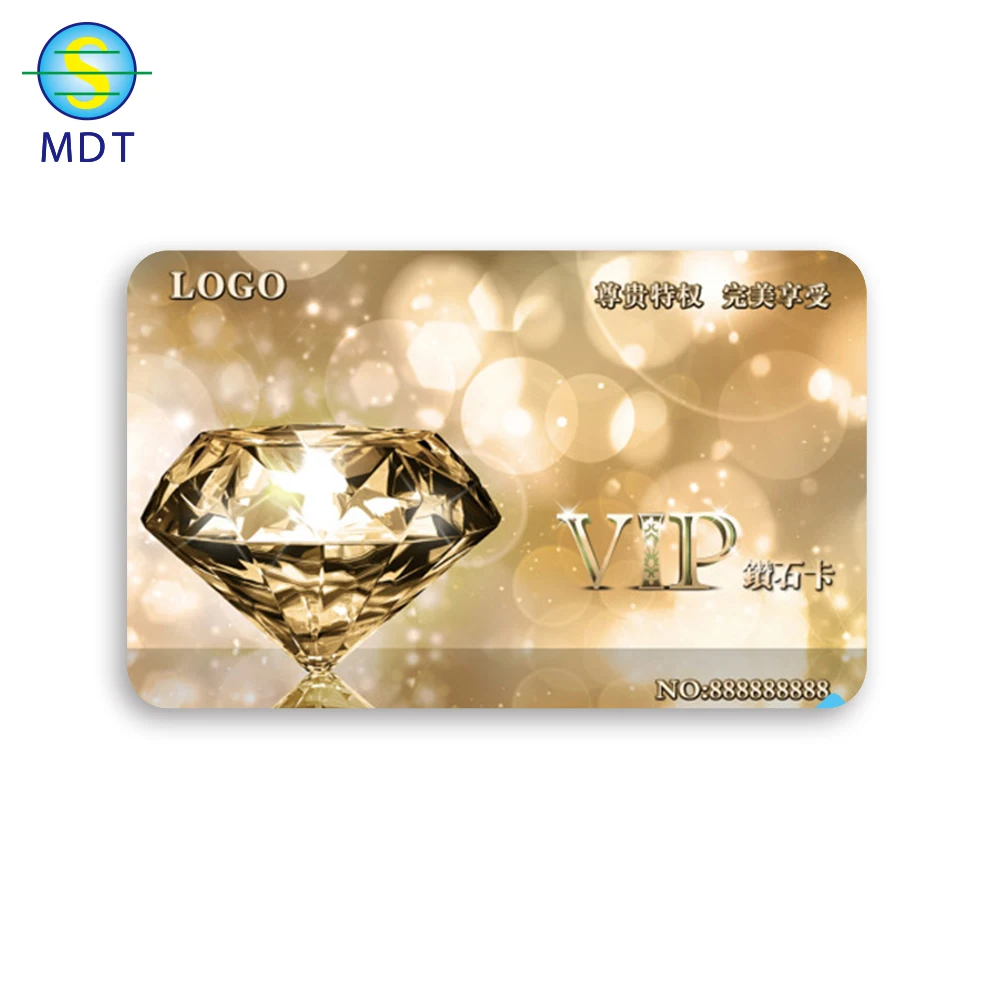 

Mdt printing plastic blank vip card customized vip card print