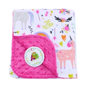 13% Off Custom Print Fleece Super Soft Minky Dot Newborn Baby Blanket