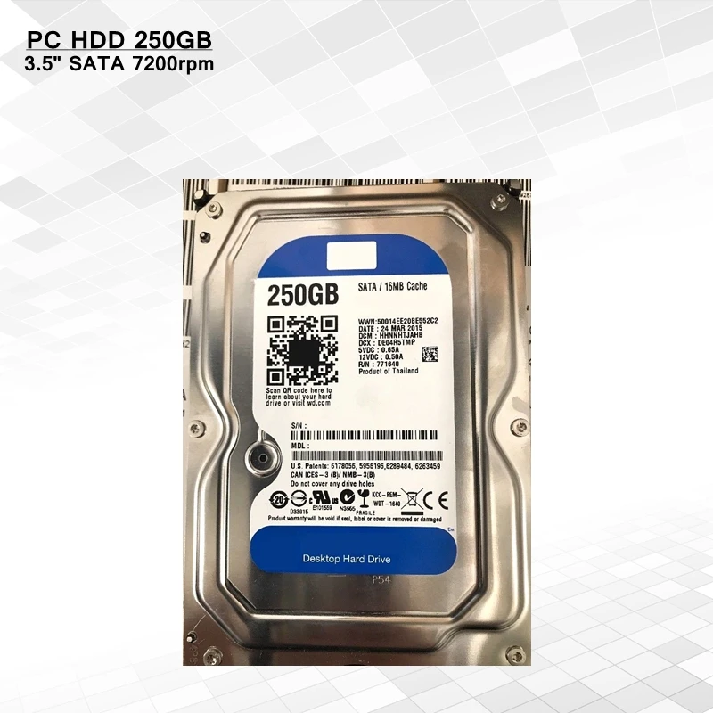 

original tested 250gb harddisk internal 3.5'' SATA 7200rpm 0 hours refurbished hard drives, N/a
