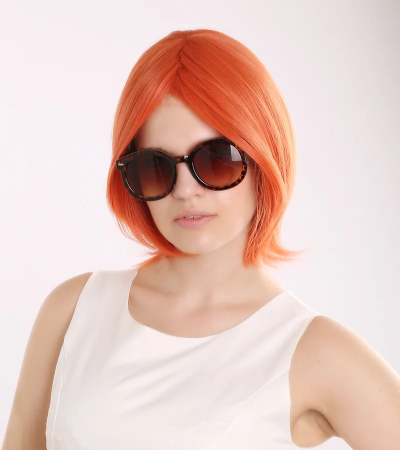 orange short hair wig