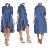 

Aliexpress New Designs Women Denim Dresses Ladies Long Sleeve Denim Shirt Dress