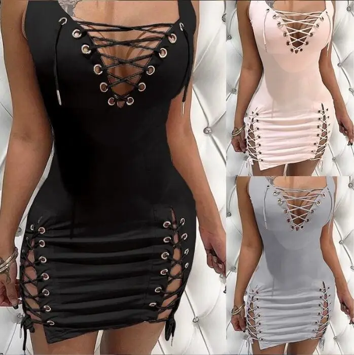 Mature Woman Club Night Lady Sexy Mini Bandage Party Dress