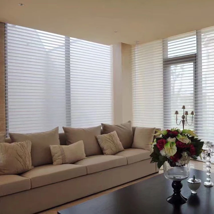 

chinese gold supplier horizontal waterproof shangri-la blinds with transparent fabric, Various colors for you to choose
