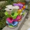 Hydroponic gardening vertical stackable tower pots for strawberry or flower
