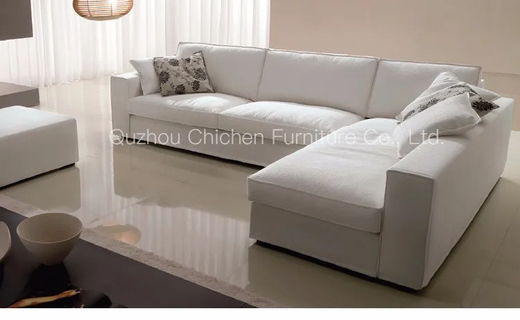 Latest Design Italian Style Aviator Sofa Commercial L Shaped White