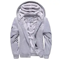 

European design cheap casual zipper trendy men thick fleece winter hoodies for men