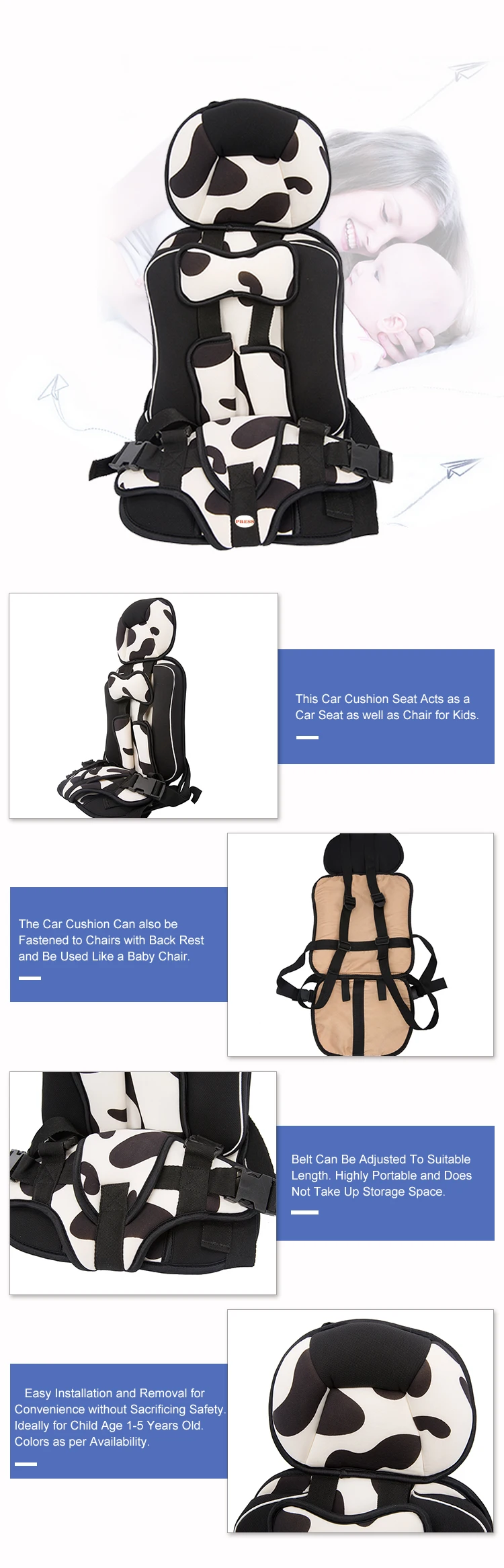 European Popular Polyester Folding Baby Car Seats