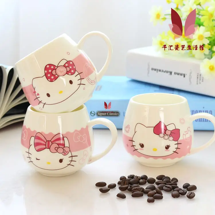 

hello Cute design high quality kitty printing ceramic cup