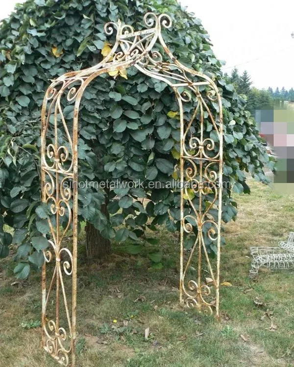 Wrought Iron Rose Arch Metal Garden Flower Arch Design Metal Garden