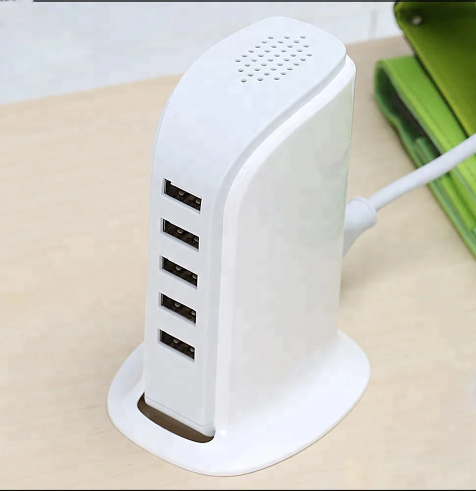 

5V 4A desktop 5 port usb mobile charging station, multiple usb wall charger, White