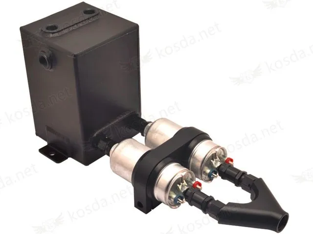 044 Dual Surge Tank with Bracket Black 1
