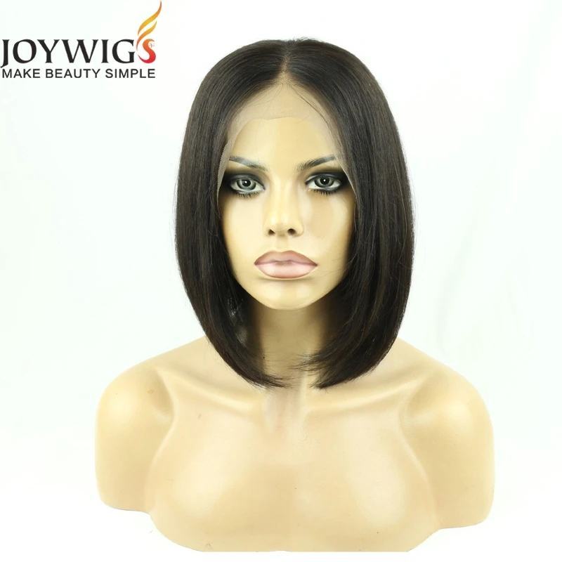 

8inch front lace short bob human hair wig