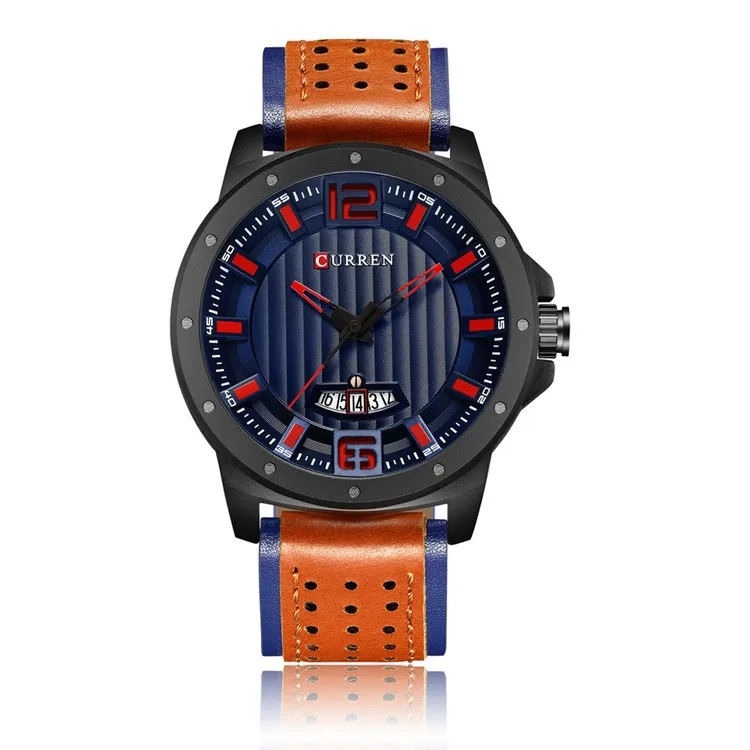 

CURREN 8293 Mens Watches Top Brand Luxury Leather Fashion Casual Sport Clock Quartz Watch Men Military Wristwatches