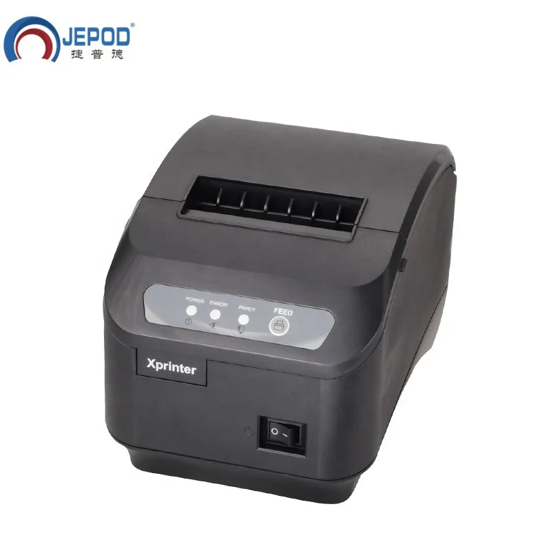 

JEPOD XP-Q200II High Speed USB+SERIAL or LAN 80mm kitchen bill ticker auto cutter Impresssoras thermal printer for pos system, Black/white