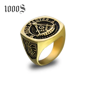 Stainless Steel Masonic Ring for Men Freemason Symbol G Templar Freemasonry Rings
