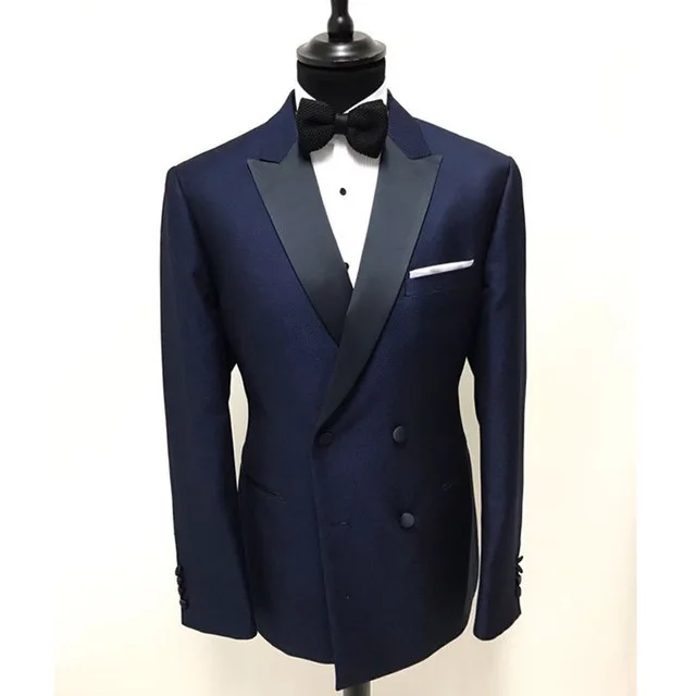 

HD119 Double Breasted Wedding Men Suits for Groom 2020 Two Piece Blazer Jacket Pants Peaked Lapel Tailor Made Man Suit, Per the request