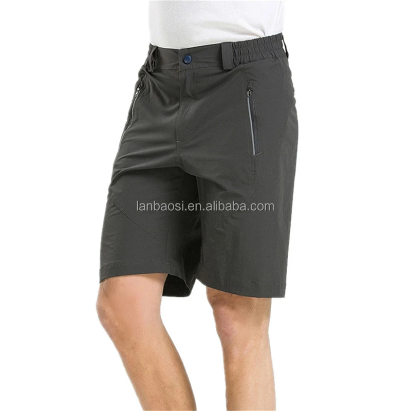 

Outdoor Sports Summer Men's Hiking Shorts Quick Dry Breathable Reflective Stripe Elastic Waist Traveling Cargo Shorts, Grey;black or colors as customers' requests