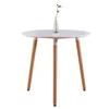 Nordic Style MDF round dining table with three solid beech wood legs