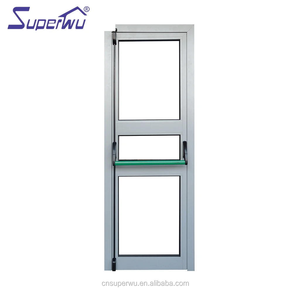 Certificate Hotel Fire Rated Escape Exit Door with Glass Canada Interior Swing Finished