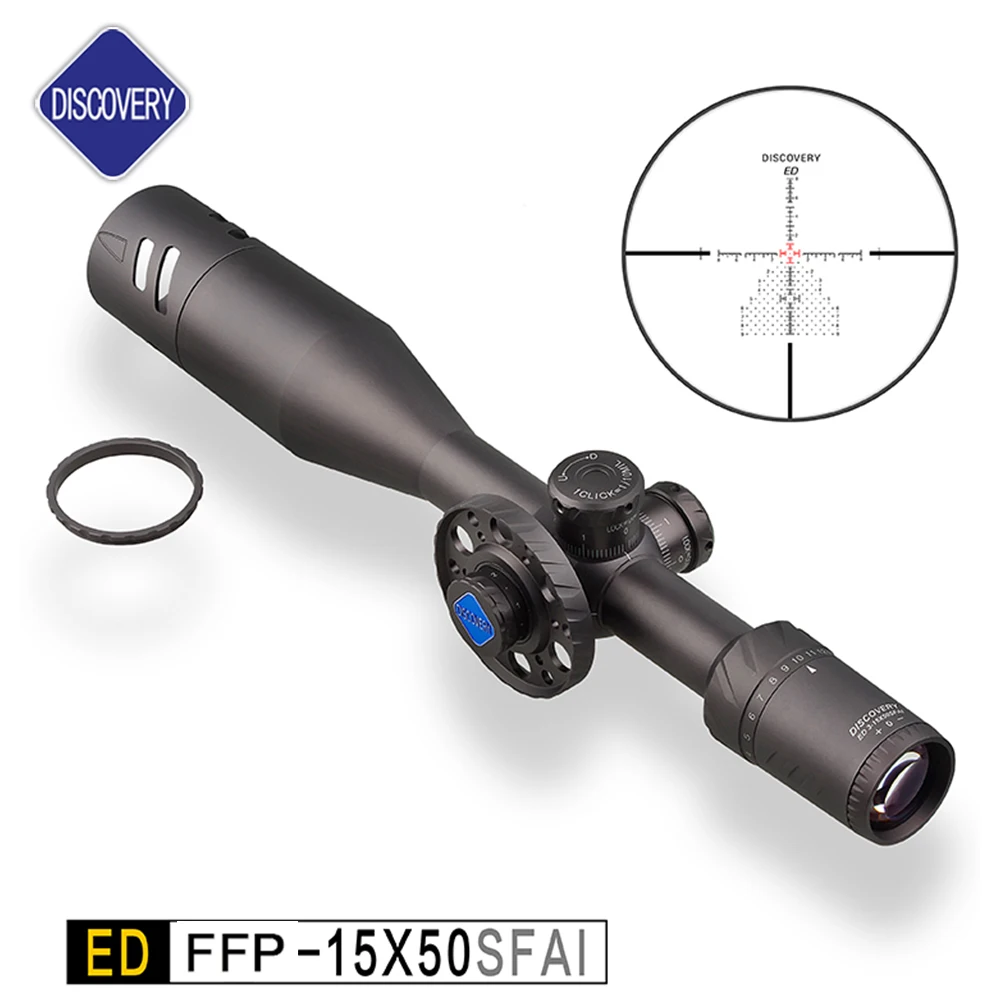 

Discovery Optics 3-15X50 ED First Focal Plane Scope CT FFP IR-MIL With Side Wheel, Universal Ring Mount