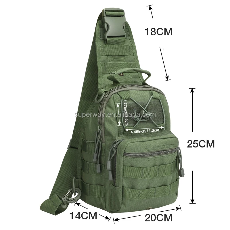 

Custom Waterproof Army Sling Crossbody Shoulder Messenger Military Molle tactical chest bag men