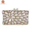 2019 Unique Flower Mother of Pearl & Crystal Rhinestone Party Clutch Evening Bag from China Factory