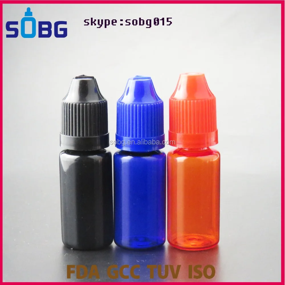 
Best seller 10ml bottles for e liquids round plastic colored dropper with packing box 