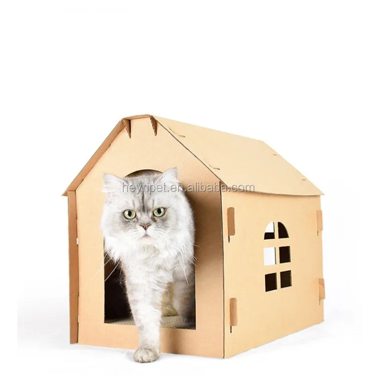 Heyri Pet Creative Design Diy Luxury Corrugated Paper Pet Cat Villa