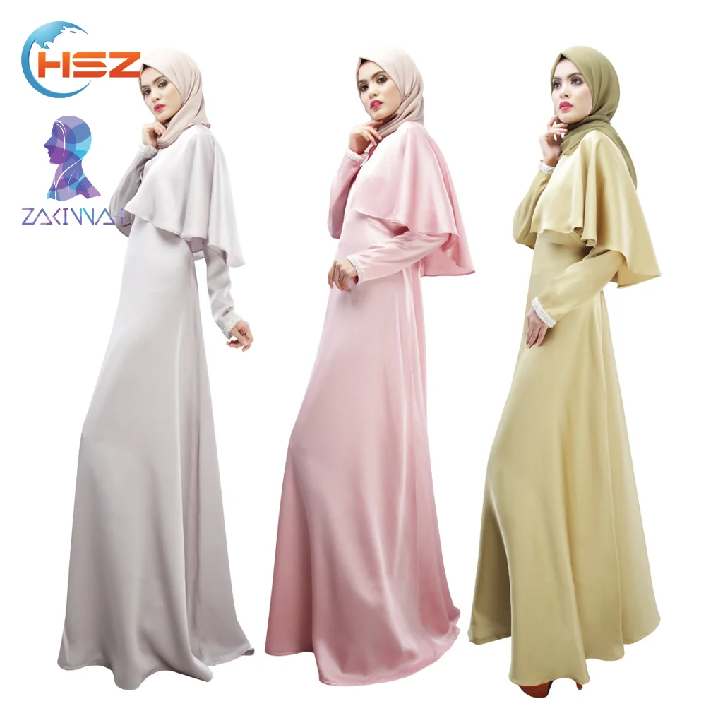 

Zakiyyah ZW001 Sexy Muslim Women Batwing Sleeves Long Dress Pure Color Abaya For Wedding In 2018, Picture