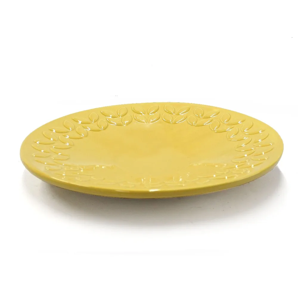 Modern Yellow Round Dinnerware Ceramic Decorative Dinner Plate Buy