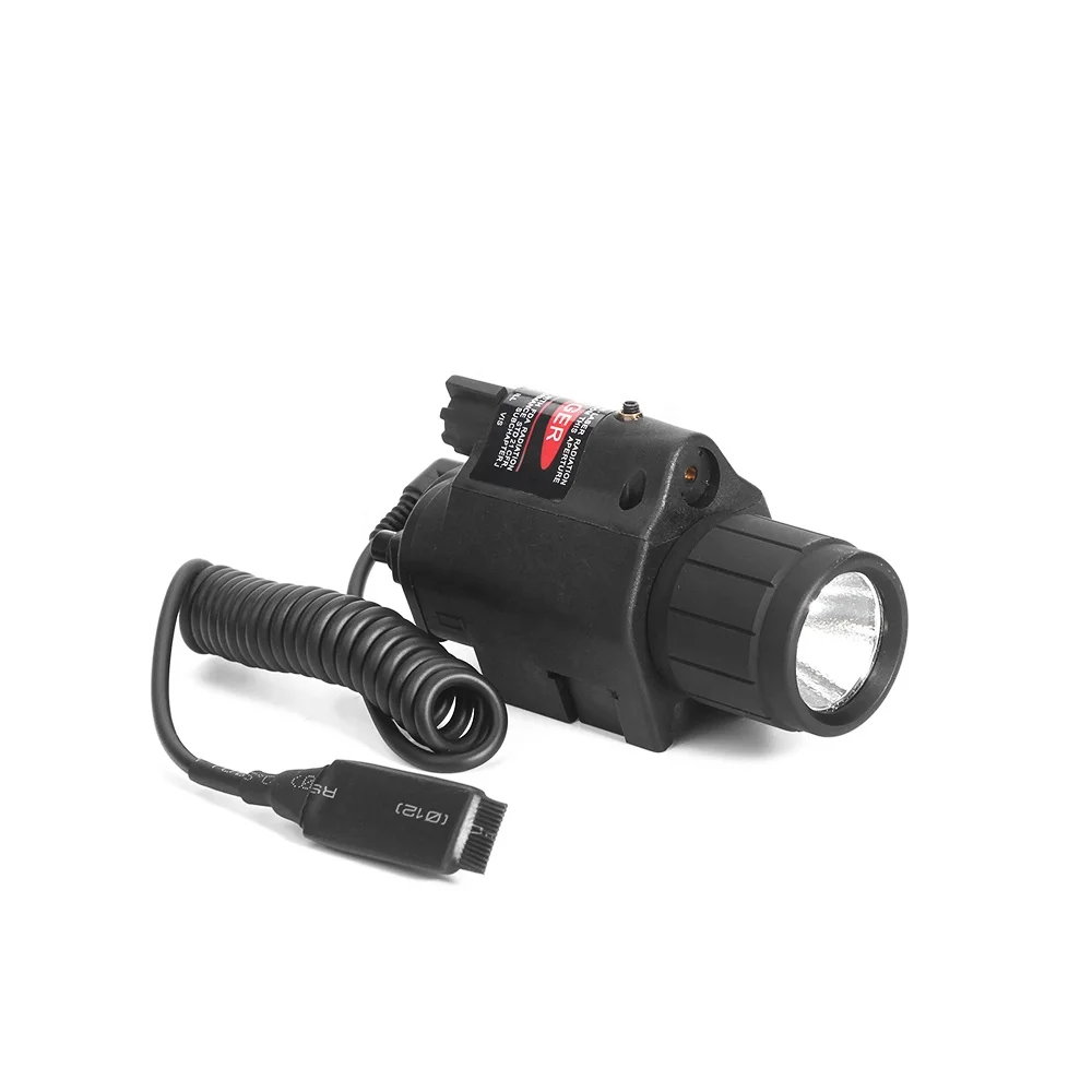 

HY Tactical Compact Aimed hunting laser flashlight and white light illumination With Red Laser Sight for Pistol, Black