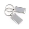 New customized logo rectangle blank souvenir metal keychain