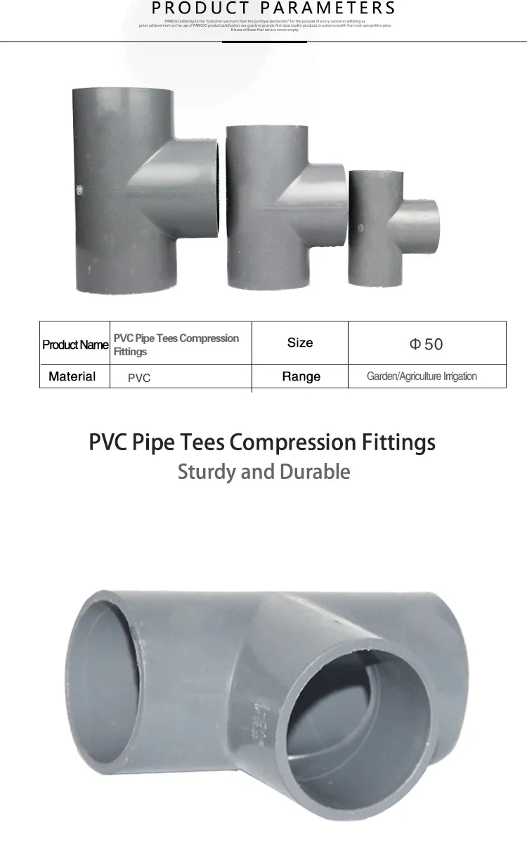 Pvc Fittings Factory Price Plastic Pipe Fittings 50mm Equal Tee For ...