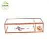 @~brass display case for flower, candy dressing chocolate& storage mirror , wedding gift fashion jewelry with lock metal tin box