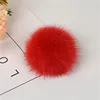 Cheap large fox fur pom poms plush pompon