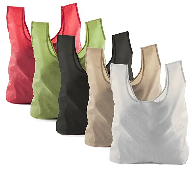 

Wholesale Cheap Natural Recycle Eco-Friendly Nylon Reusable Foldable Grocery Nylon Tote Bags, Customized color