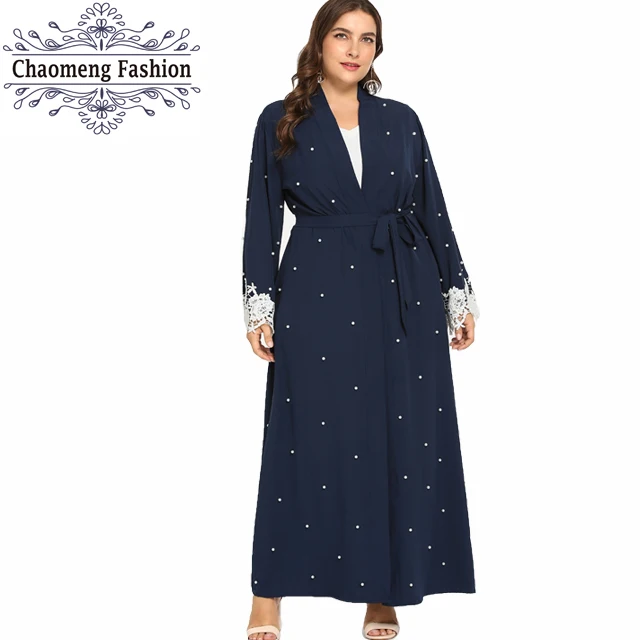 

1637# 3 Colors Newest Turkish Muslim Long Maxi Dresses Pearl Islamic clothing Women Abaya Dubai, Black;navy;coffee / customized colors