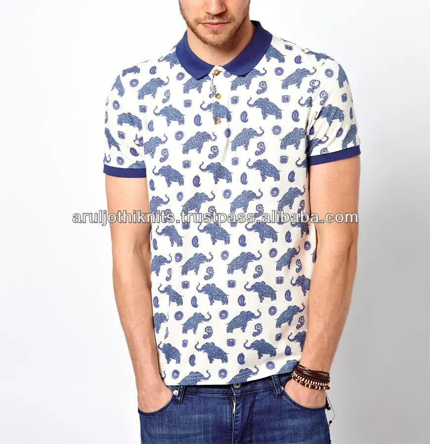 Men's Elephants Pattern Premium Cotton T-Shirt