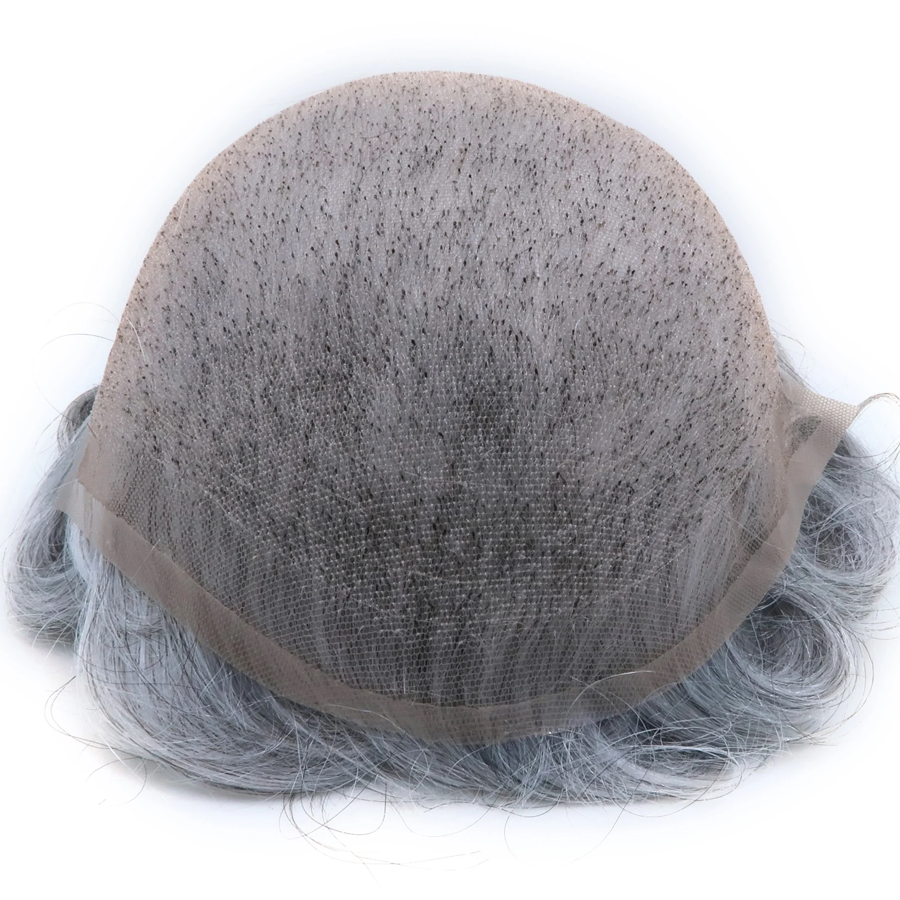 

Zhongfa ready to ship 64A# natural hair system lace with pu free style toupee, Available in all natural colors with different grey percentage