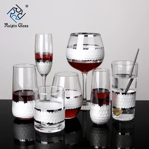 Image of Wholesale Cheap Wedding Decorated Glassware Set/Wine Glass Stemware/Crystal Goblet Stemware Glass Cup