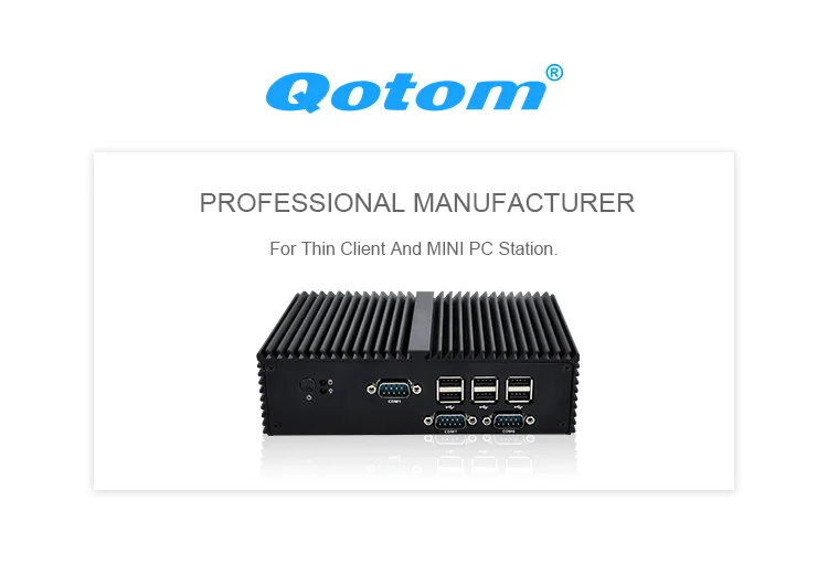 QOTOM-Q190X 7 RS232, RS485 Very cheap Linux,PFsense, Fanless x86 Industrial 1080P Mini pc