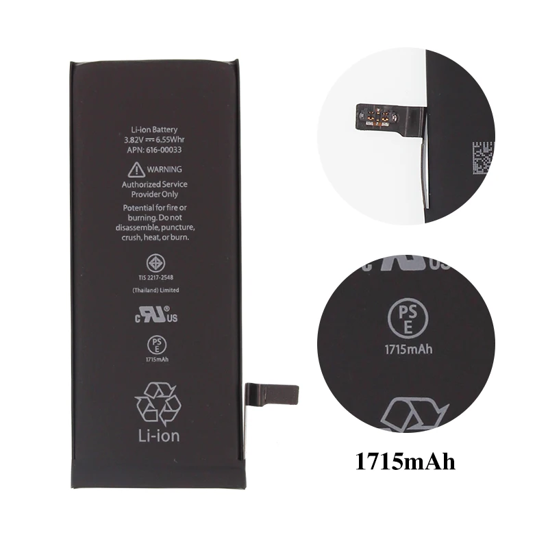 

Best selling 1715mAh 3.85V cell phone rechargeable battery for iphone 6s