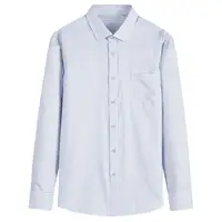 

Latest design men regular fit magnetic button long sleeve dress shirt