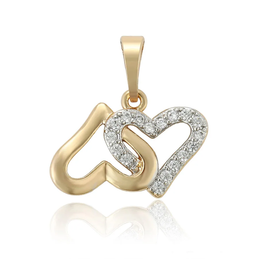 

33671 xuping multicolor fashion double hearts shaped pendant